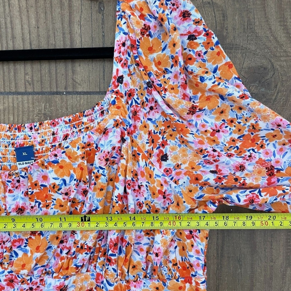 Old Navy Floral Print Dress Long-Sleeve Sweetheart Neckline Womens‎ XL NWT - Picture 9 of 10